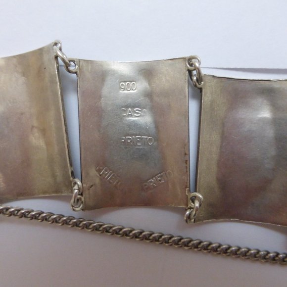 Casa Prieto Mexico 900 Silver Panel Bracelet Mayan - Picture 2 of 12